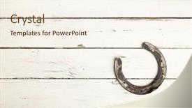  Presentation with copy space - Presentation enhanced with ironhorse - old horseshoe with copy space background and a cream colored foreground