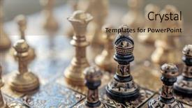  Presentation with chessboard - Audience pleasing slide deck consisting of ironhorse - two horse on chessboard closeup backdrop and a coral colored foreground