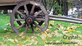  Presentation with well - Presentation design consisting of ironhorse - wooden well of vooden carriage background and a mint green colored foreground