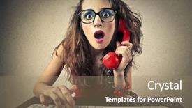  Presentation with phone - Slide deck featuring ironic - phone background and a coral colored foreground