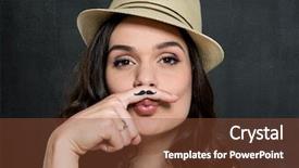  Presentation with painted clay romanian folklore - Theme featuring ironic - portrait of young woman background and a tawny brown colored foreground