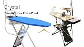  Presentation with ironing - Presentation theme featuring ironing-board-under-the-white background and a white colored foreground