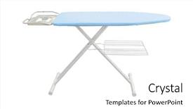 Presentation with ironing - Slides featuring garments - ironing-board under the white background background and a white colored foreground