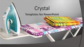  Presentation with ironing - Colorful presentation enhanced with ironing board backdrop and a light gray colored foreground
