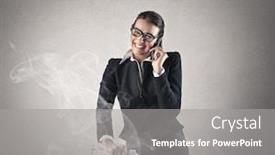  Presentation with ironing - Colorful presentation theme enhanced with ironing-businesswoman backdrop and a gray colored foreground