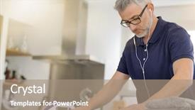  Presentation with islamic clean - Cool new PPT layouts with ironing clean laundry at home backdrop and a coral colored foreground