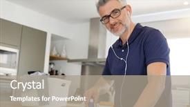  Presentation with islamic clean - Presentation theme with ironing clean laundry at home background and a gray colored foreground