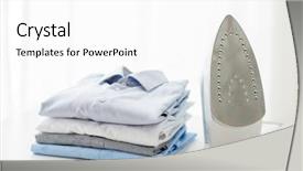  Presentation with ironing - Audience pleasing slide set consisting of ironing clothes housework and objects backdrop and a white colored foreground