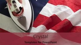  Presentation with american flag - Slide deck with ironing-out-the-wrinkles background and a  colored foreground