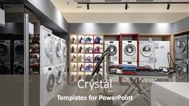  Presentation with machines - Colorful PPT layouts enhanced with ironing-station-washing-machines backdrop and a gray colored foreground