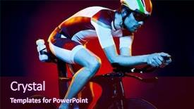  Presentation with triathlon - Presentation having ironman - man cyclist cycling bicycle triathlon background and a wine colored foreground