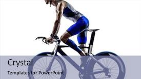  Presentation with triathlon - Amazing PPT theme having herd of cow on the field near seven sisters cliffs the national park in east sussex england backdrop and a coral colored foreground.