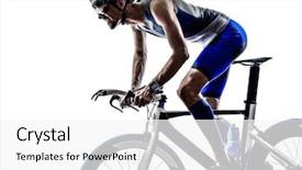  Presentation with ironman - PPT theme consisting of ironman - man triathlon iron man athlete background and a white colored foreground