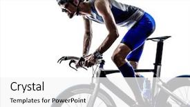  Presentation with triathlon - Slide set having ironman - man triathlon iron man athlete background and a white colored foreground