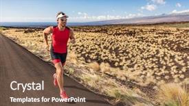  Presentation with athlete - PPT layouts having ironman - sport runner man athlete running background and a tawny brown colored foreground