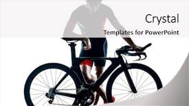  Presentation with cycling - Slide deck consisting of ironman - triathlete triathlon cyclist cycling silhouette background and a white colored foreground