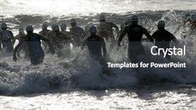  Presentation with ironman - Slide set enhanced with ironman - triatlon background and a dark gray colored foreground
