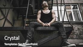  Presentation with punk - Slide set with iroquis - portrait of a punk man background and a dark gray colored foreground