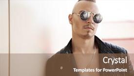 Presentation with mens fashion portrait - PPT theme featuring iroquis - portrait of a punk man background and a  colored foreground
