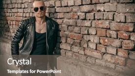  Presentation with punk - Beautiful presentation design featuring iroquis - portrait of a punk man backdrop and a gray colored foreground
