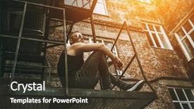  Presentation with punk - Slide deck with iroquis - portrait of a punk man background and a tawny brown colored foreground