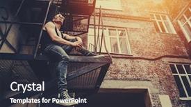  Presentation with street accident statistic - Beautiful theme featuring iroquis - portrait of a punk man backdrop and a wine colored foreground