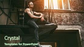  Presentation with punk - PPT layouts with iroquis - portrait of a punk man background and a tawny brown colored foreground