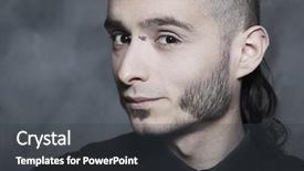  Presentation with 3d studio max - Colorful PPT theme enhanced with iroquis - studio expressive portrait backdrop and a dark gray colored foreground