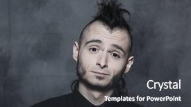  Presentation with punk - Audience pleasing slide deck consisting of iroquis - studio expressive portrait backdrop and a dark gray colored foreground