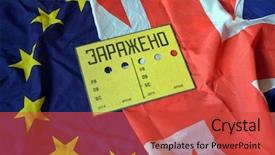  Presentation with british - Slides with radioactive material - eu and british flag background and a red colored foreground