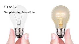  Presentation with waiter hand in white glove - Presentation featuring spiritual intelligent - hand with bulb isolated background and a white colored foreground