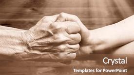  Presentation with generations - PPT layouts consisting of spiritual connection between generations handshake background and a tawny brown colored foreground