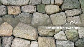  Presentation with stone - PPT theme consisting of irregularity - stone wall texture background background and a  colored foreground