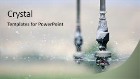  Presentation with operation system - Beautiful presentation design featuring irrigation - automated irrigation system backdrop and a light gray colored foreground