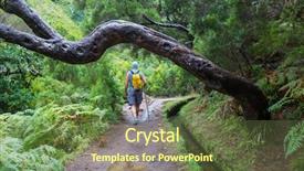  Presentation with hike forest - PPT theme enhanced with irrigation canal - hike in madeira background and a  colored foreground