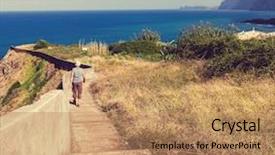  Presentation with hike forest - Amazing slide set having irrigation canal - hike in madeira backdrop and a  colored foreground