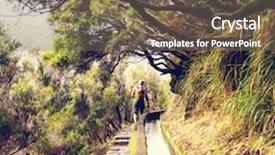  Presentation with hike forest - Cool new slide set with irrigation canal - hike in madeira backdrop and a  colored foreground