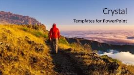  Presentation with hike forest - Cool new PPT theme with irrigation canal - hike in madeira backdrop and a light blue colored foreground