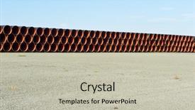  Presentation with canal irrigation - Slides with irrigation canal - stack of big plastic pipes background and a  colored foreground