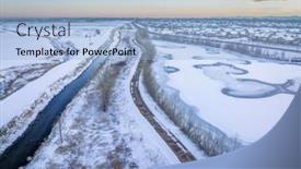  Presentation with irrigation - Presentation theme with irrigation-channel-bike-trail background and a light blue colored foreground