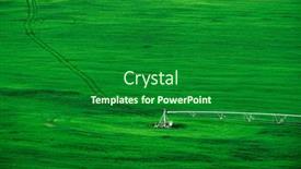  Presentation with circle - Slide deck having irrigation-pivot-or-circle-watering background and a forest green colored foreground