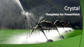  Presentation with irrigation - Audience pleasing slides consisting of irrigation pivot system watering backdrop and a dark gray colored foreground