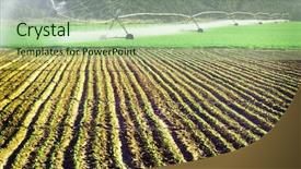 Presentation with irrigation - Audience pleasing slides consisting of irrigation pivot system backdrop and a mint green colored foreground