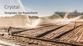  Presentation with water irrigation - Amazing presentation design having irrigation-system backdrop and a light blue colored foreground