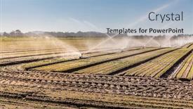  Presentation with water irrigation - Presentation theme consisting of irrigation-system background and a light blue colored foreground