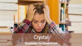  Presentation with piles - Amazing presentation having stressed students - irritated pretty student studying backdrop and a coral colored foreground