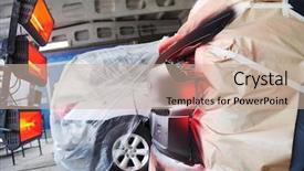  Presentation with auto body repair - PPT layouts with irs - auto body repair infrared lamp background and a soft green colored foreground