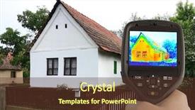  Presentation with infrared - Beautiful PPT theme featuring irs - heat loss detection backdrop and a tawny brown colored foreground