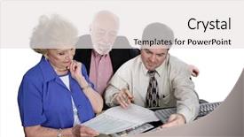  Presentation with active seniors senior couple - Audience pleasing presentation design consisting of irs audit - successful senior couple going backdrop and a white colored foreground