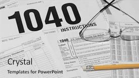  Presentation with tax audit - Colorful slide deck enhanced with irs audit - tax forms backdrop and a light gray colored foreground